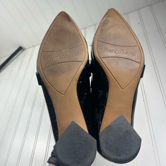 Franco Sarto Black Patent Pointed-Toe Low Heel Leather Loafers Women’s Size 9.5M - Picture 7 of 12
